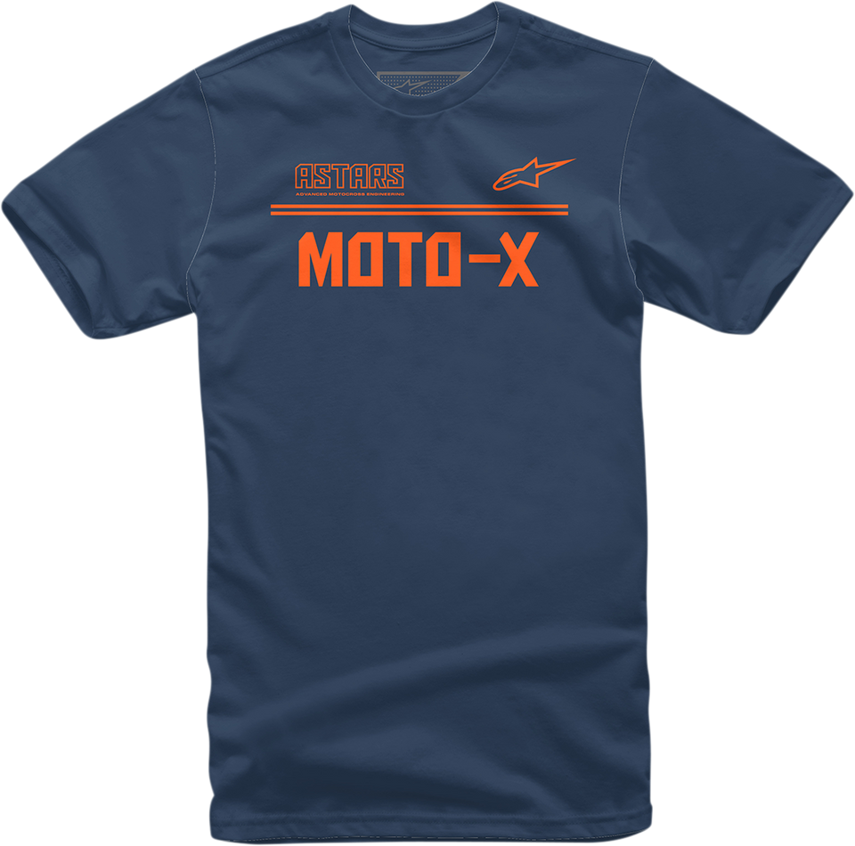 Moto X T-Shirt - Navy/Orange - Medium - Lutzka's Garage