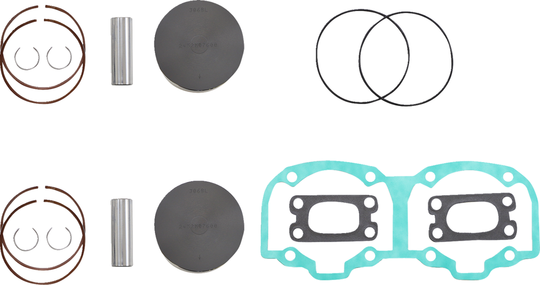 Piston Kit with Gaskets - 76.00 mm - 505F Engine Type - Ski-Doo