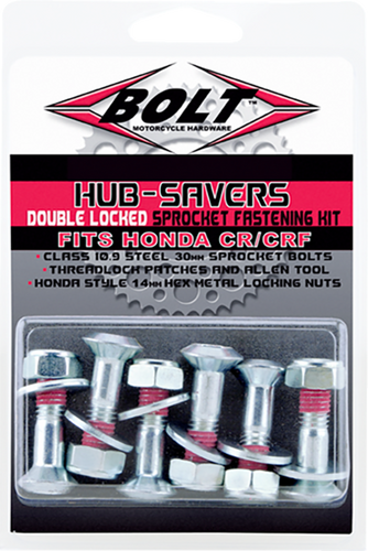 Fastener Kit - Hub-Savers/Sprocket - Double Locked - Silver - 6 Pack - Honda - Lutzka's Garage