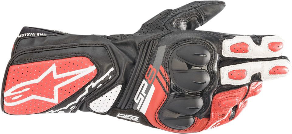 SP-8 V3 Gloves - Black/White/Bright Red - Small - Lutzka's Garage