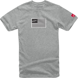 Flagged T-Shirt - Heather Gray - Medium - Lutzka's Garage