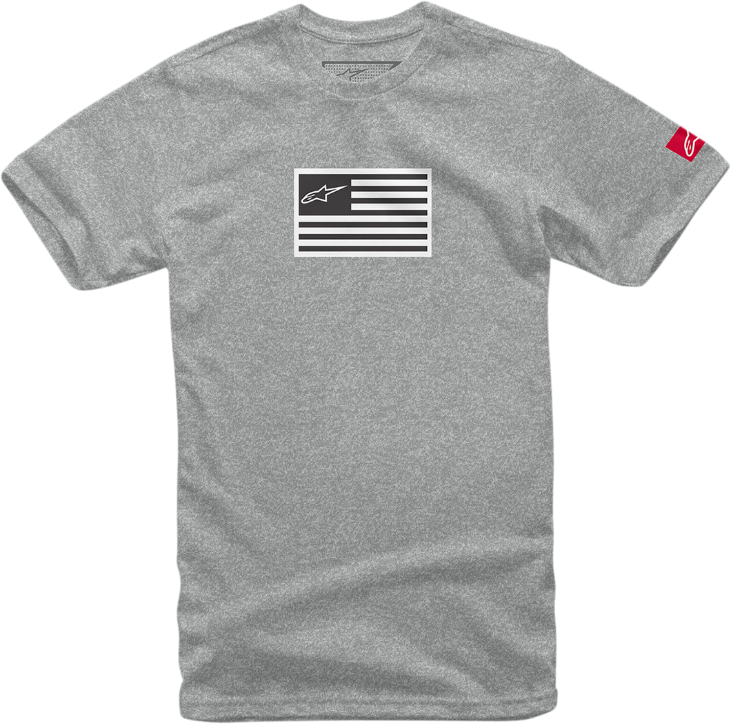 Flagged T-Shirt - Heather Gray - Medium - Lutzka's Garage