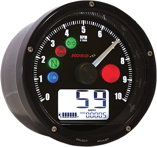 TNT-01 Electronic Speedometer/Tachometer - Black Face - Black Housing - 3