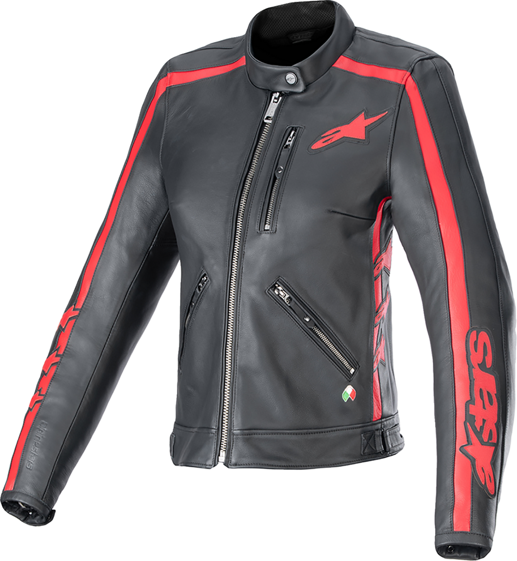 Stella Dyno Leather Jacket - Black/Haute Red - XS - Lutzka's Garage