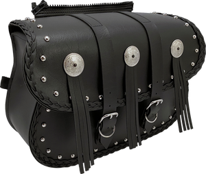 Warrior Saddlebag - Black - Studded - Black - Lutzka's Garage