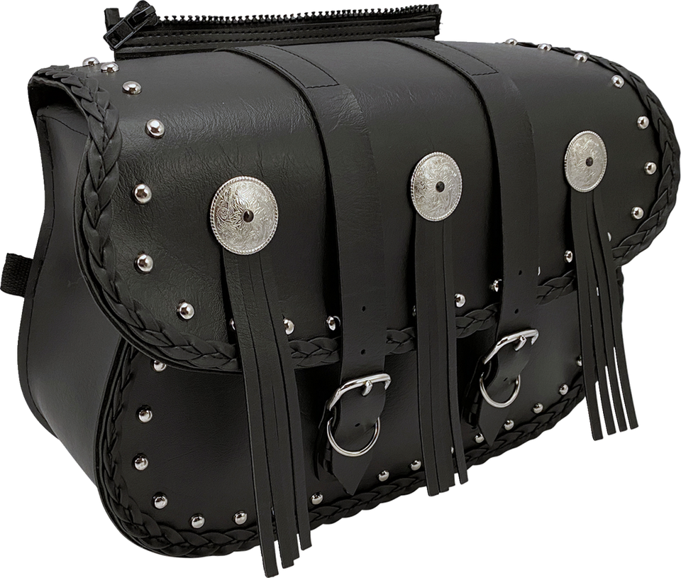 Warrior Saddlebag - Black - Studded - Black - Lutzka's Garage