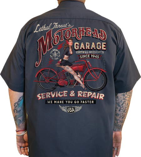 Motorhead Garage Shop Shirt - Gray - Medium - Lutzka's Garage