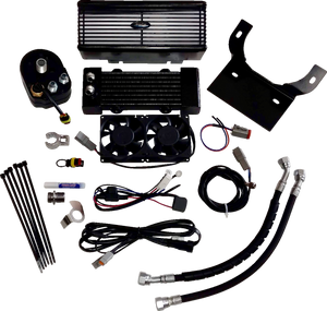 Oil Cooler Kit - Flat Black - Touring - Lutzka's Garage