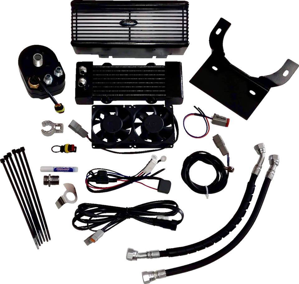 Oil Cooler Kit - Flat Black - Touring - Lutzka's Garage