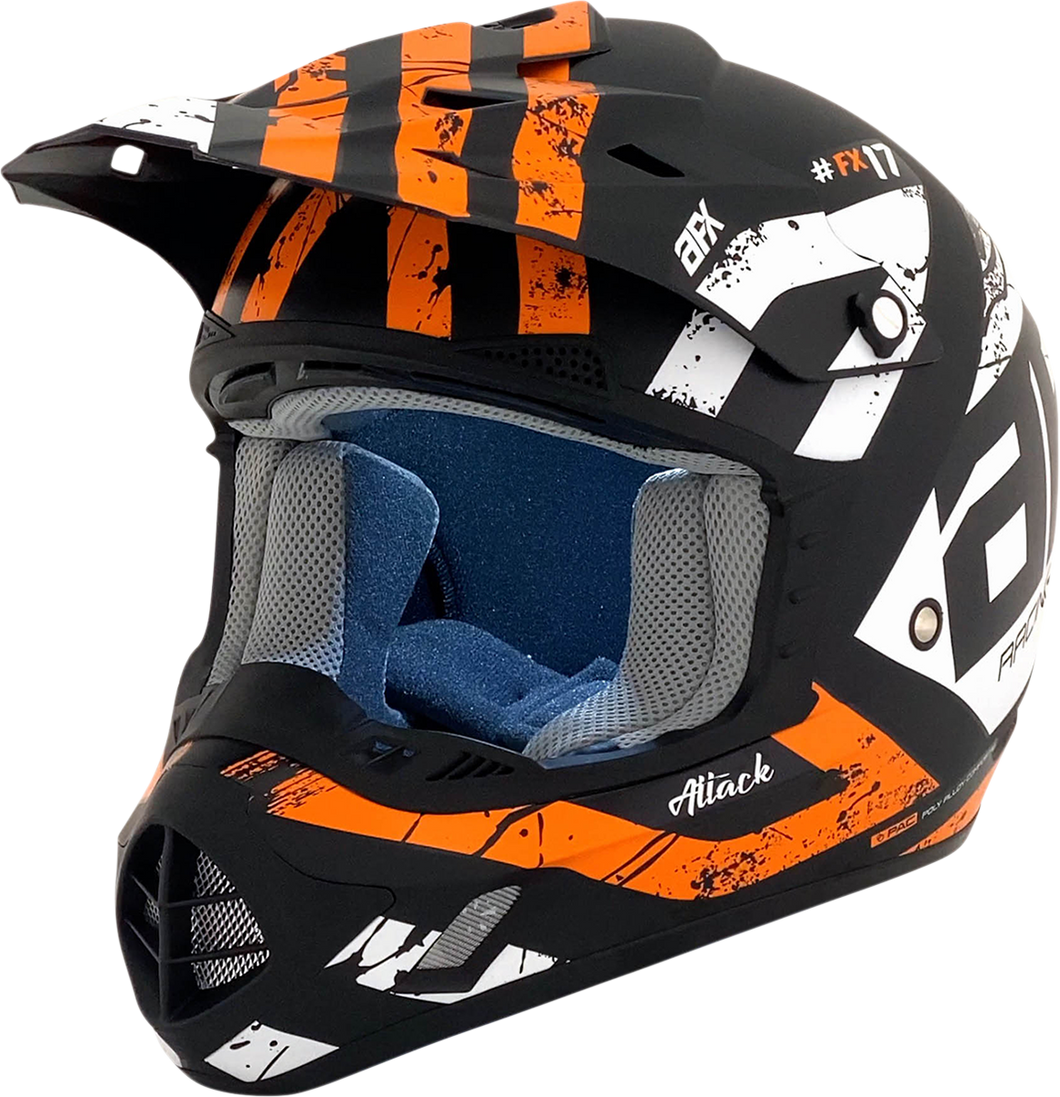 FX-17 Helmet - Attack - Matte Black/Orange - XS - Lutzka's Garage