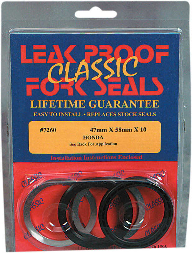 Classic Leak Proof Fork Seals - 47 mm ID x 58 mm OD x 10 mm T