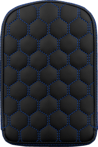 Road Sofa Sissy Bar Pad - Honeycomb - Blue Stitching