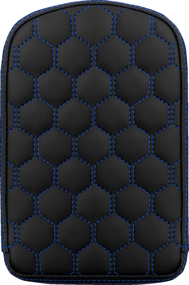 Road Sofa Sissy Bar Pad - Honeycomb - Blue Stitching