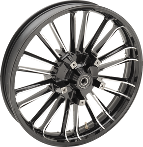 Wheel - Atlantic 3D - Front - Dual Disc/without ABS - Black Cut - 21x3.5 - 08+ FL - Lutzka's Garage