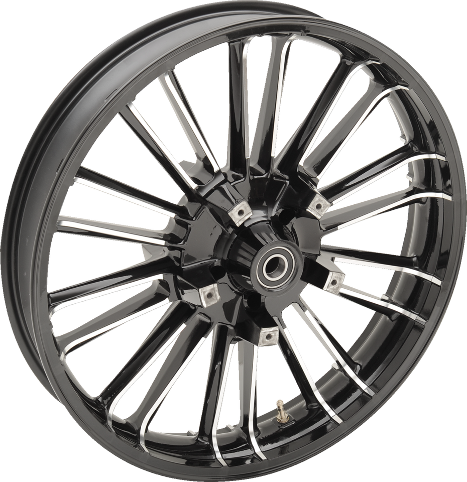 Wheel - Atlantic 3D - Front - Dual Disc/without ABS - Black Cut - 21x3.5 - 08+ FL - Lutzka's Garage