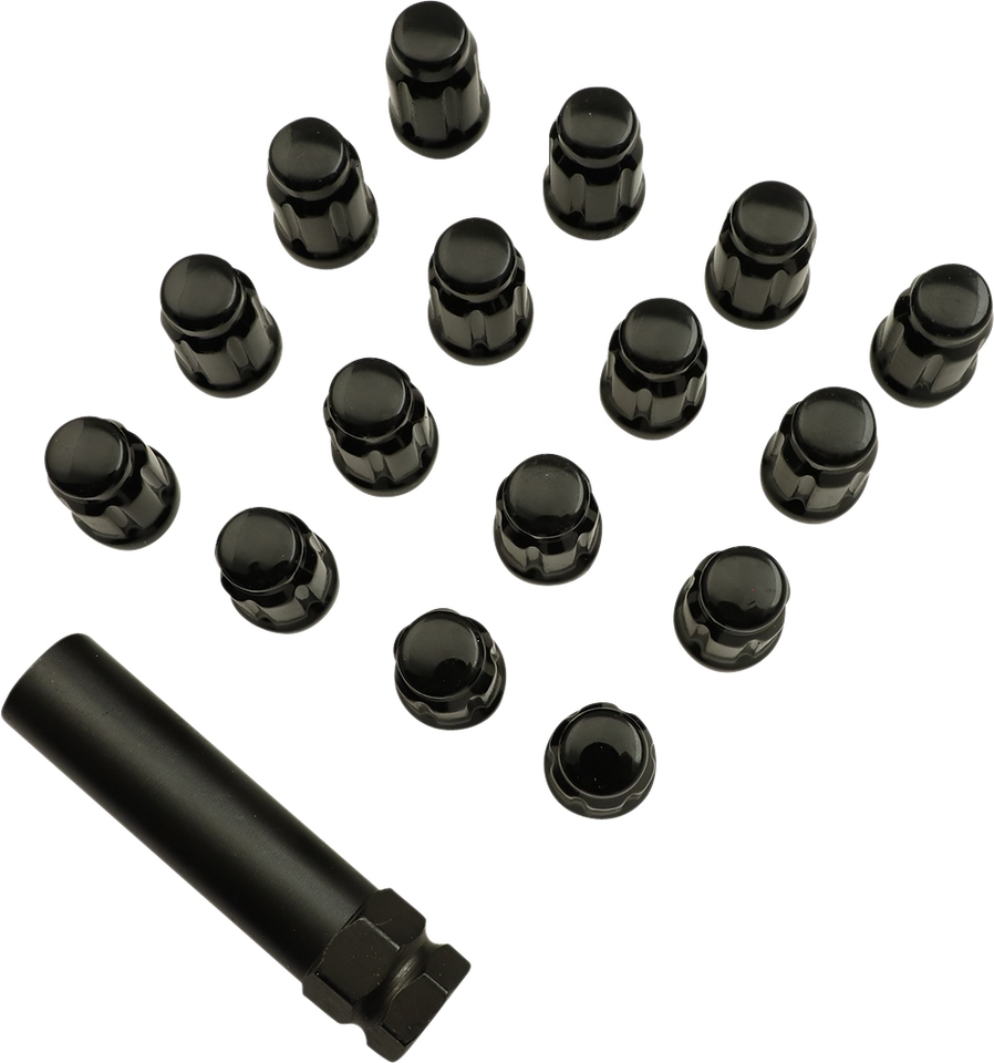 Lug Nut - Splined - 12 mm x 1.50 - Black - 16 Pack - Lutzka's Garage