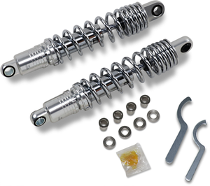 Premium Ride-Height Adjustable Shocks - Chrome - Heavy Duty - 13.5" - Lutzka's Garage