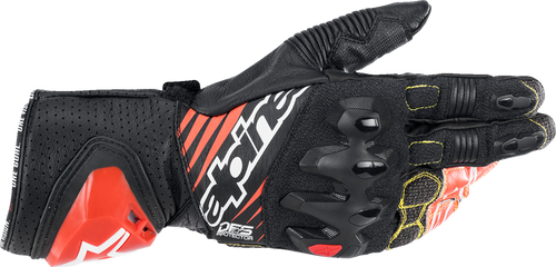 GP Tech v2 Gloves - Black/White/Fluo Red - Small - Lutzka's Garage