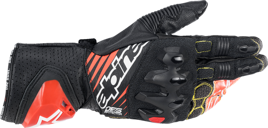 GP Tech v2 Gloves - Black/White/Fluo Red - Small - Lutzka's Garage