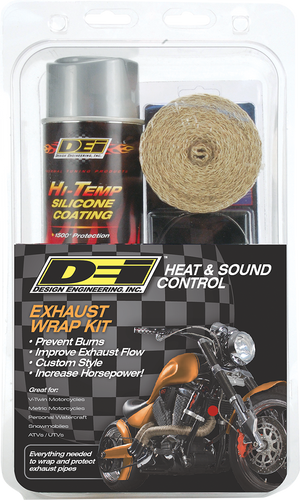 Exhaust Wrap Kit - Tan Wrap w/ Aluminum HT Silicone™ Coating