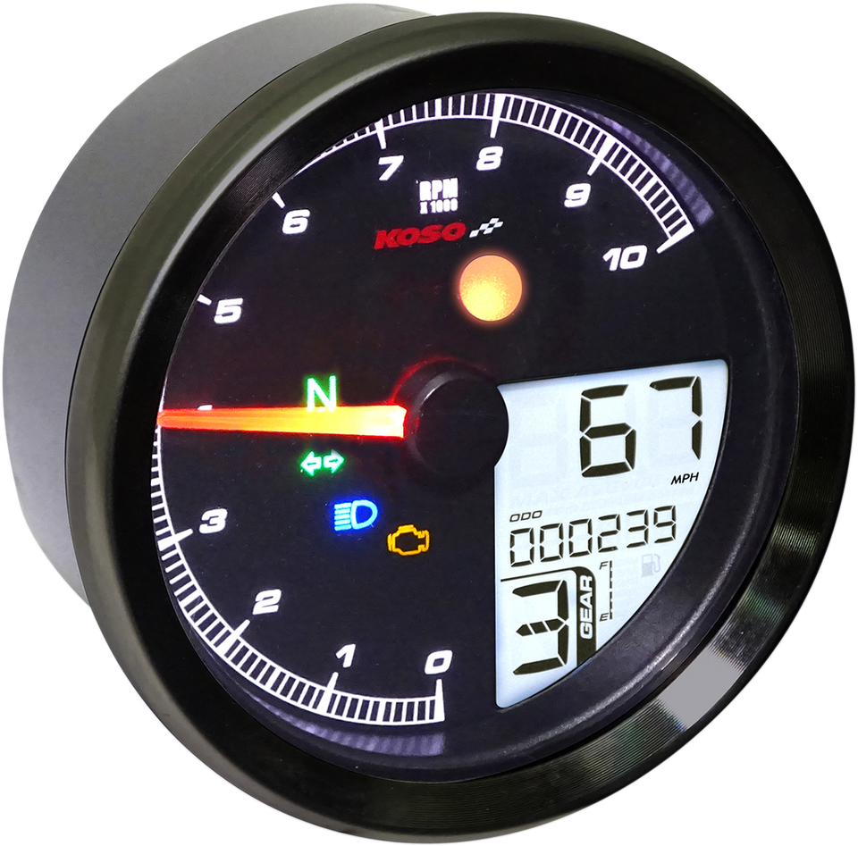 TNT-04 Multi-Function Meter - Black Bezel - 3.30" Diameter x 2.19" D - Lutzka's Garage