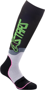 MX Plus-2 Socks - Black/Green/Neon/Pink Fluorescent - Medium - Lutzka's Garage