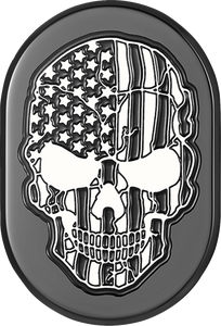 Antenna Cover - Left Rear Fender - Contrast Cut American Flag Skull - Black - Lutzka's Garage