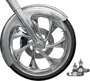 Builder Front Fender Kit with Chrome Adapters - For 23" Wheel