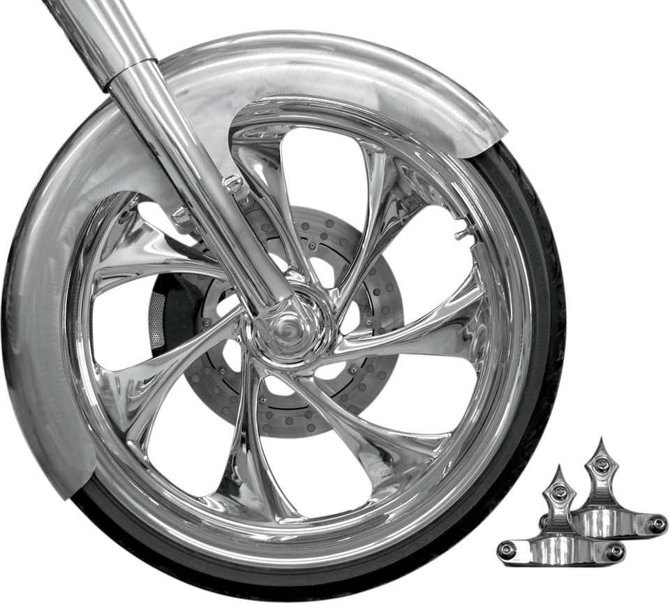 Builder Front Fender Kit with Chrome Adapters - For 23" Wheel