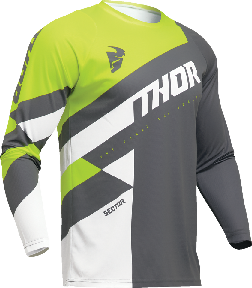 Sector Checker Jersey - Gray/Acid - Small - Lutzka's Garage