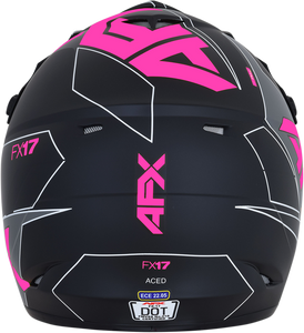 FX-17 Helmet - Aced - Matte Black/Pink - XS - Lutzka's Garage