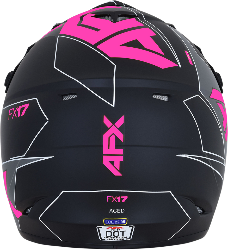 FX-17 Helmet - Aced - Matte Black/Pink - XS - Lutzka's Garage