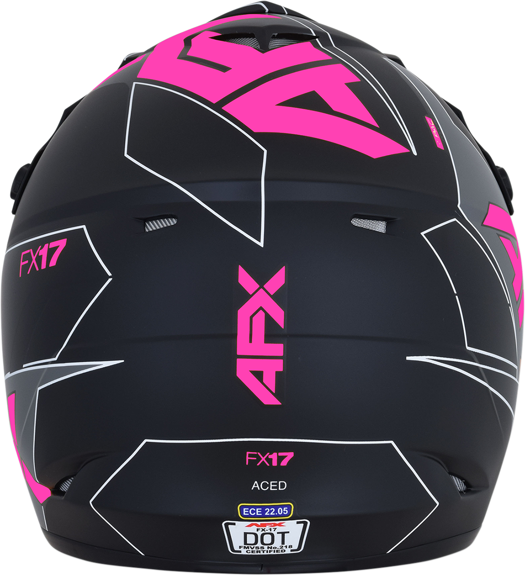 FX-17 Helmet - Aced - Matte Black/Pink - XS - Lutzka's Garage