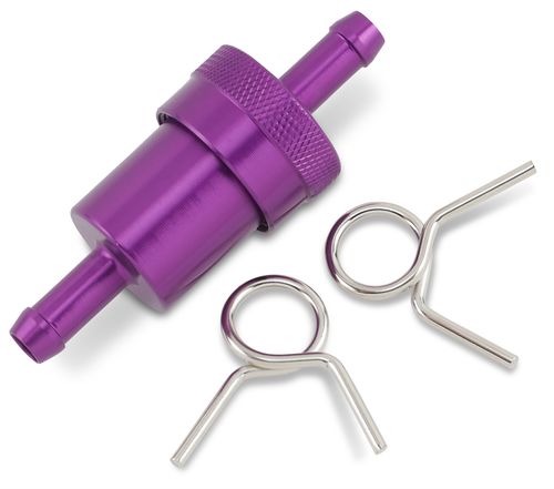 Anodized Aluminum Fuel Filter - Purple - 5/16
