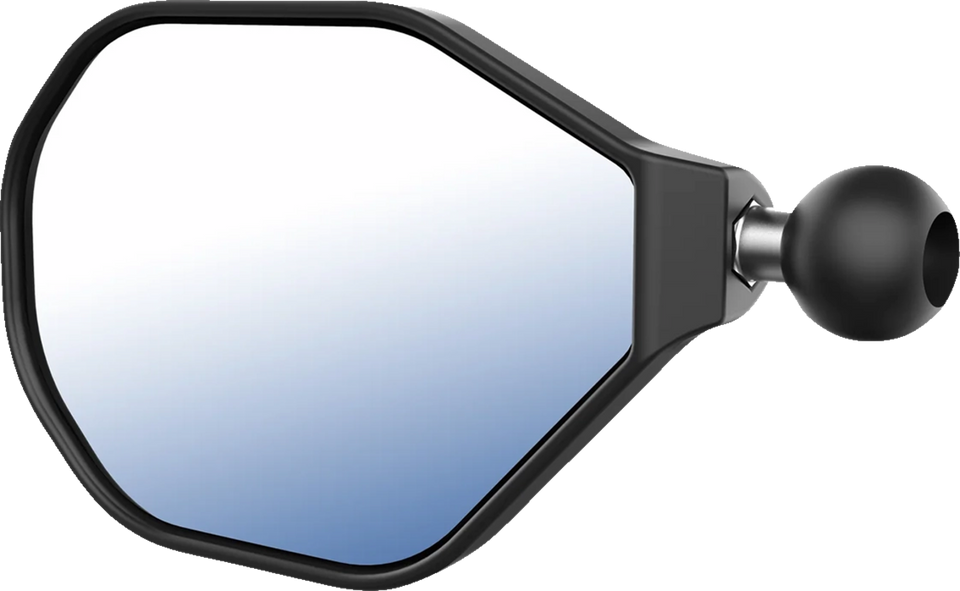 Tough-Mirror™ - Side View - Oval - Black - Left with Ball - Lutzka's Garage