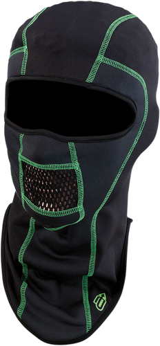 Balaclava Pro Stretch - Black/Green - Small/Medium - Lutzka's Garage