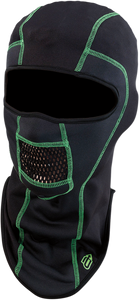 Balaclava Pro Stretch - Black/Green - Small/Medium - Lutzka's Garage