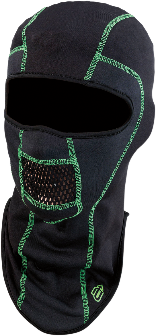 Balaclava Pro Stretch - Black/Green - Small/Medium - Lutzka's Garage