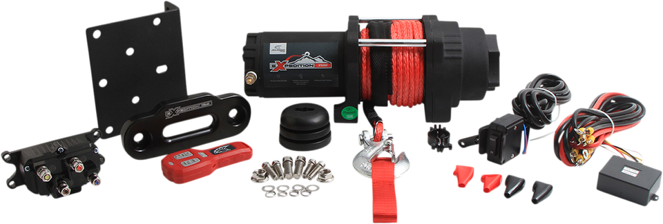 Winch - 3500 LB - Synthetic Rope - 4 Bolt