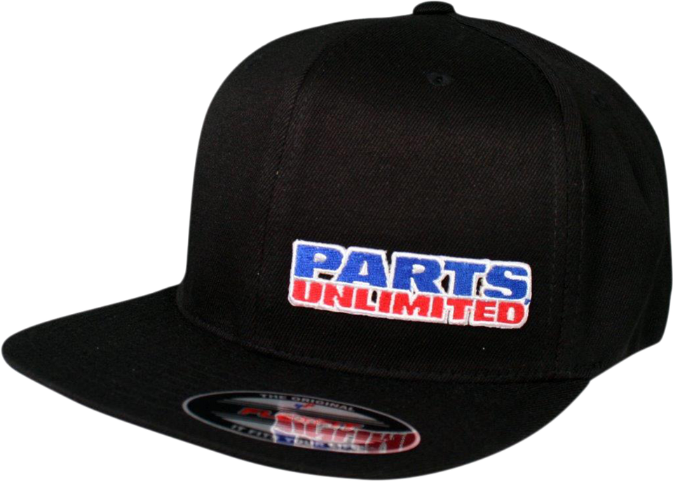 Parts Unlimited Flat Bill Hat - Black - Lutzka's Garage