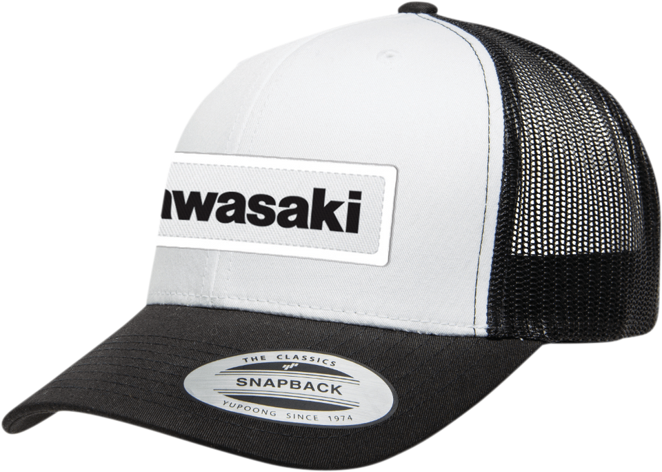 Kawasaki Throwback Hat - Black/White - Lutzka's Garage