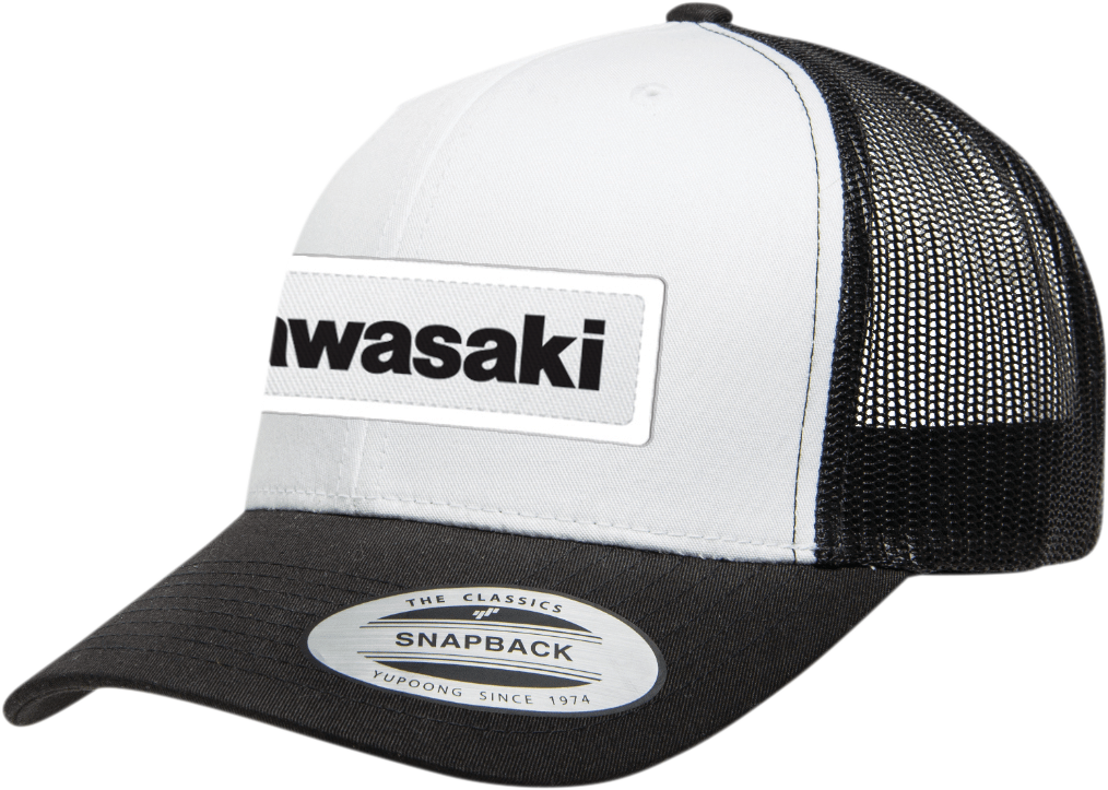 Kawasaki Throwback Hat - Black/White - Lutzka's Garage