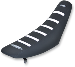 6-Ribbed Seat Cover - White Ribs/Black Top/Black Sides