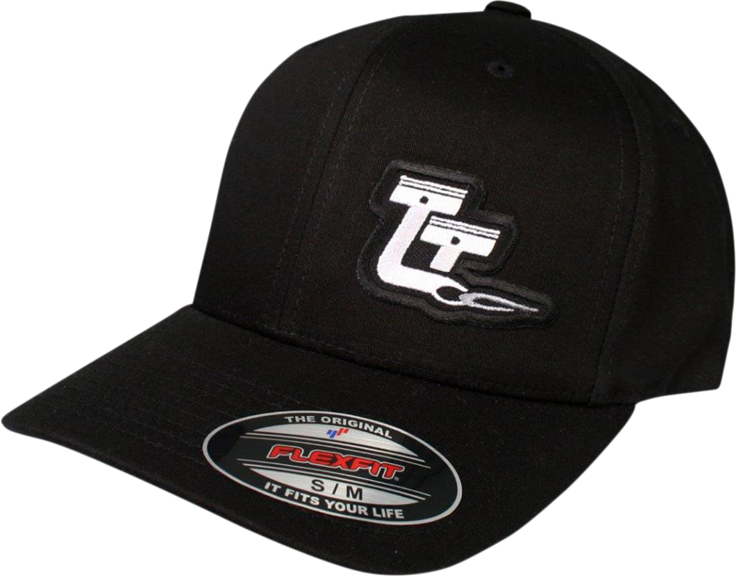 Throttle Threads Curved Bill Hat - Black - Small/Medium - Lutzka's Garage