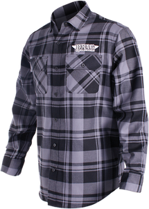 Drag Specialties Long-Sleeve Flannel Shirt - Gray/Black - Small - Lutzka's Garage