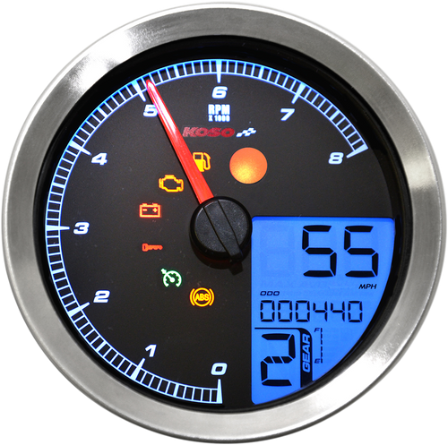 Multi-Function Speedometer/Tachometer - HD-04 - Chrome - Lutzka's Garage