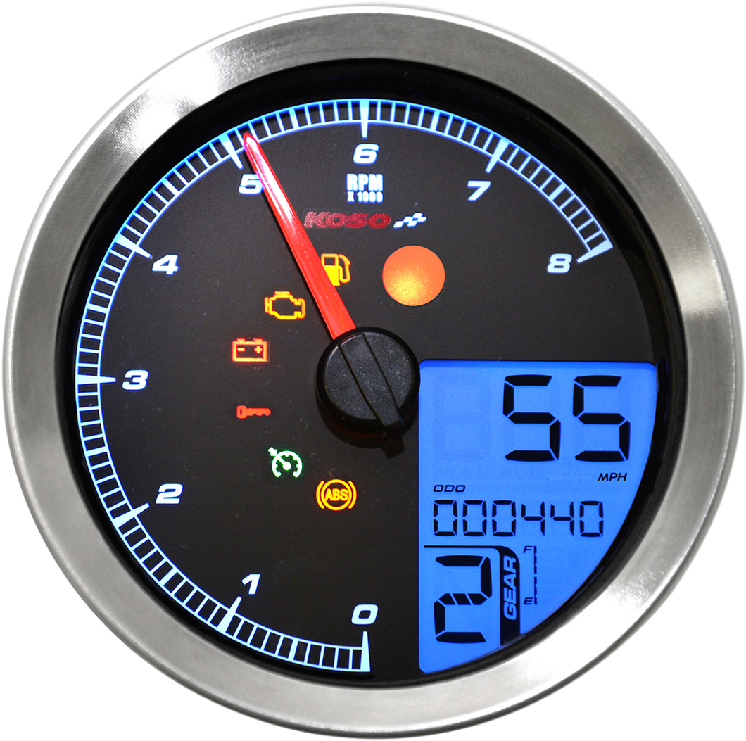 Multi-Function Speedometer/Tachometer - HD-04 - Chrome - Lutzka's Garage