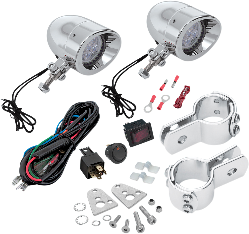 LED Mini Driving Lights Kit - Chrome - Lutzka's Garage