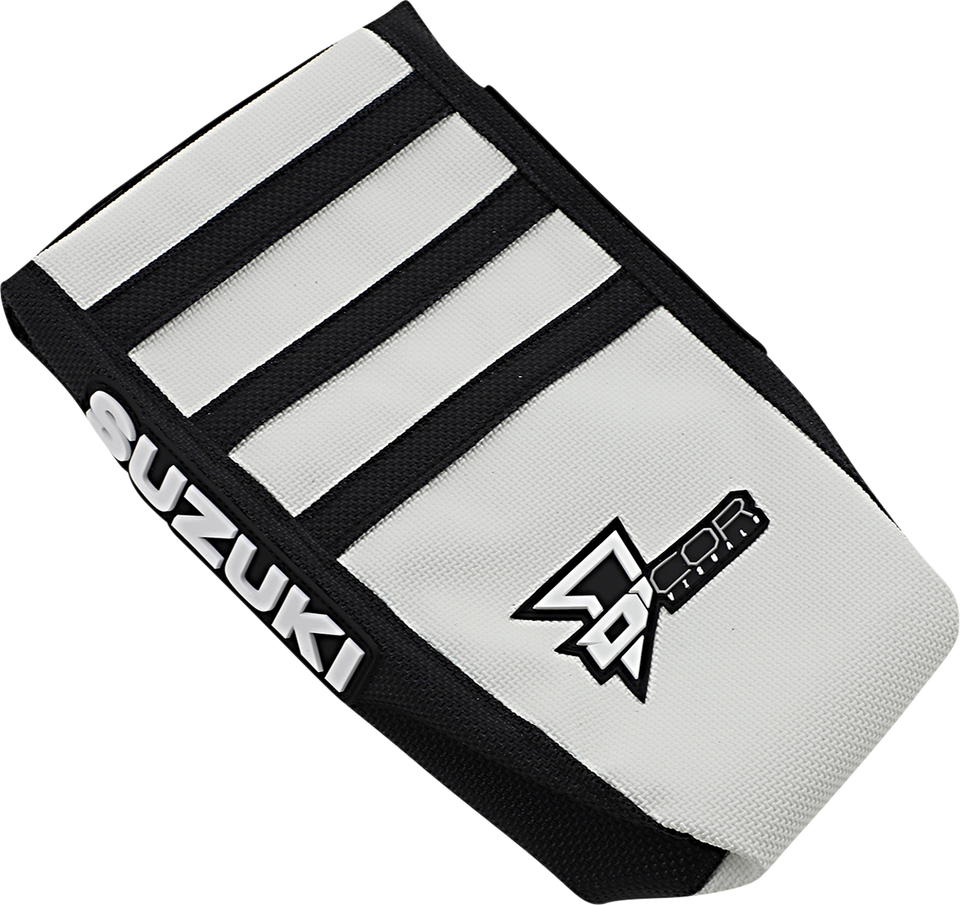 Seat Cover - Black/White - RMZ250/450 04-18 - Lutzka's Garage