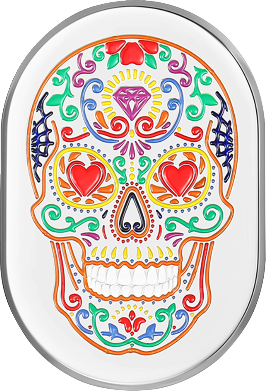 Antenna Cover - Left Rear Fender - Sugar Skull - Chrome - Lutzka's Garage